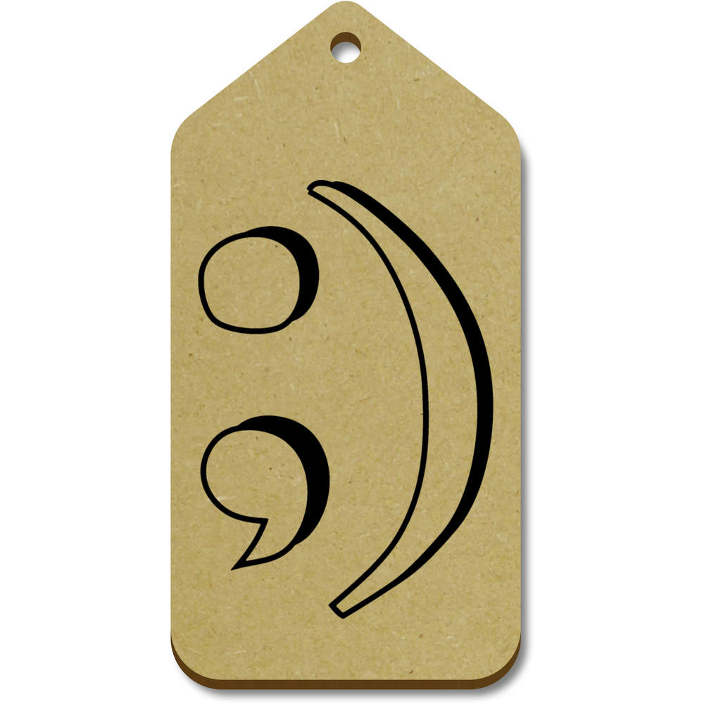 10 x Large 'Semicolon Symbol' Wooden Gift Tags (TG00066218)