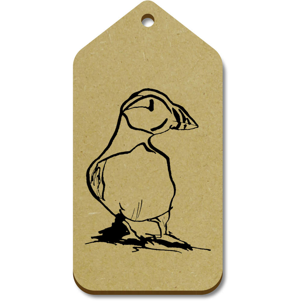 10 x Large 'Puffin' Wooden Gift Tags (TG00078148)