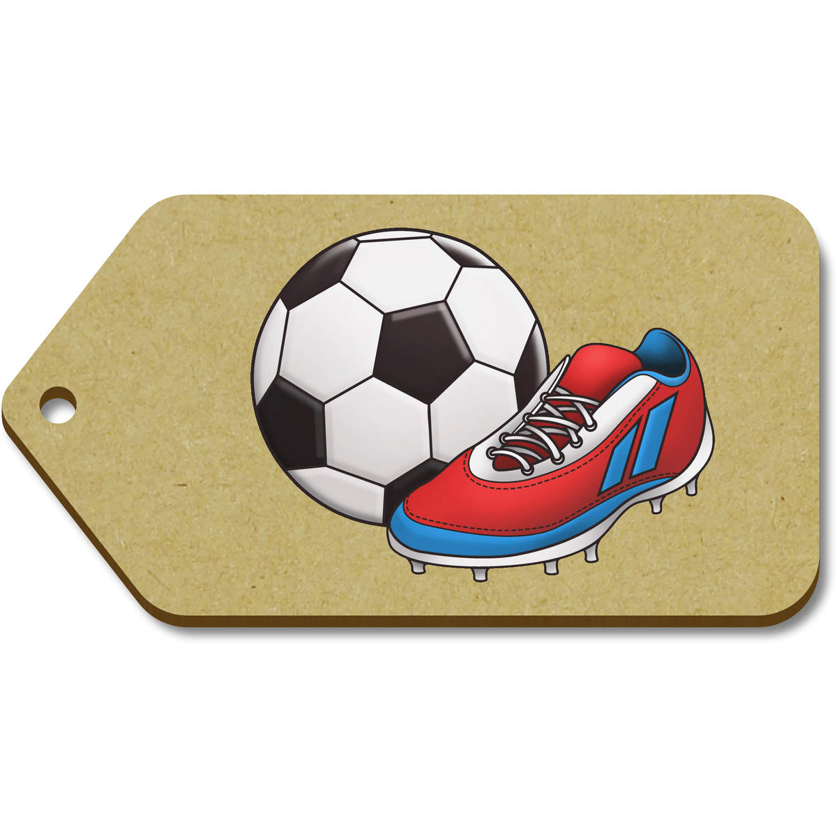 10 x Large 'Football & Shoe' Wooden Gift Tags (TG00080280)