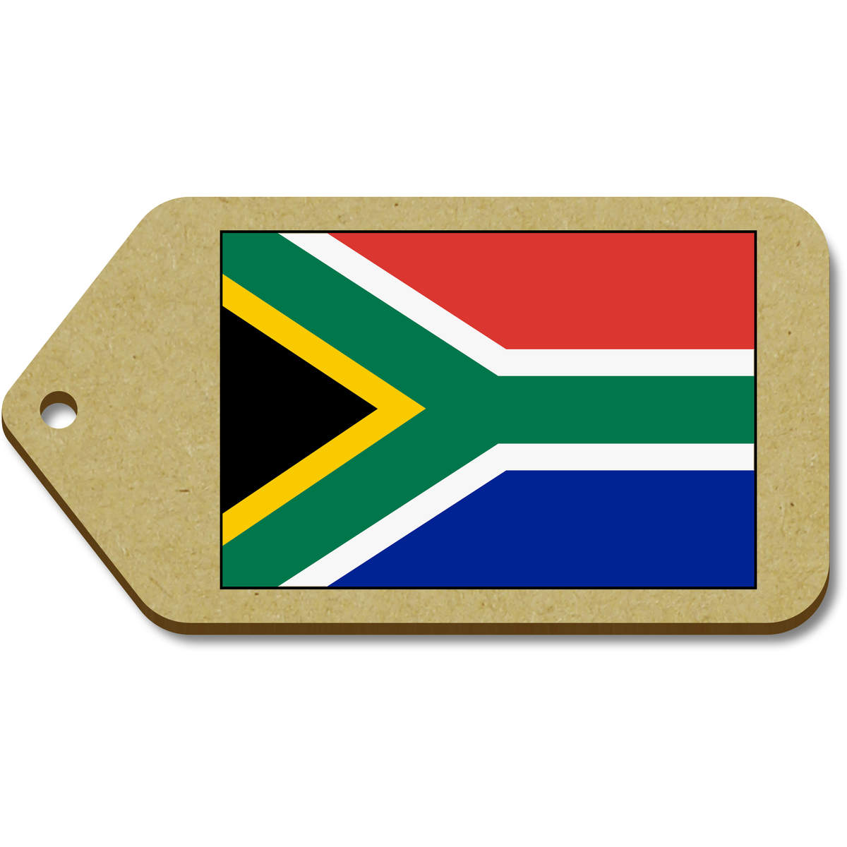 10 x Large 'South Africa Flag' Wooden Gift Tags (TG00081208)