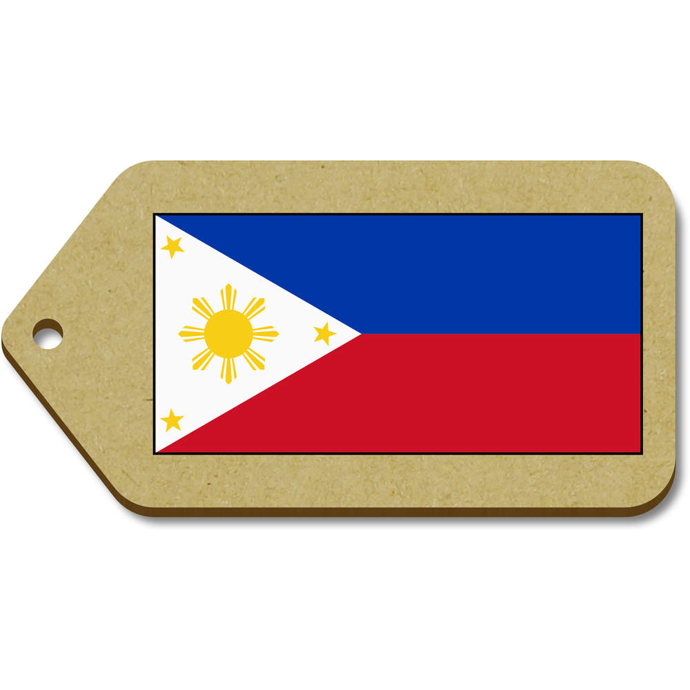 10 x Large 'The Philippines Flag' Wooden Gift Tags (TG00082942)