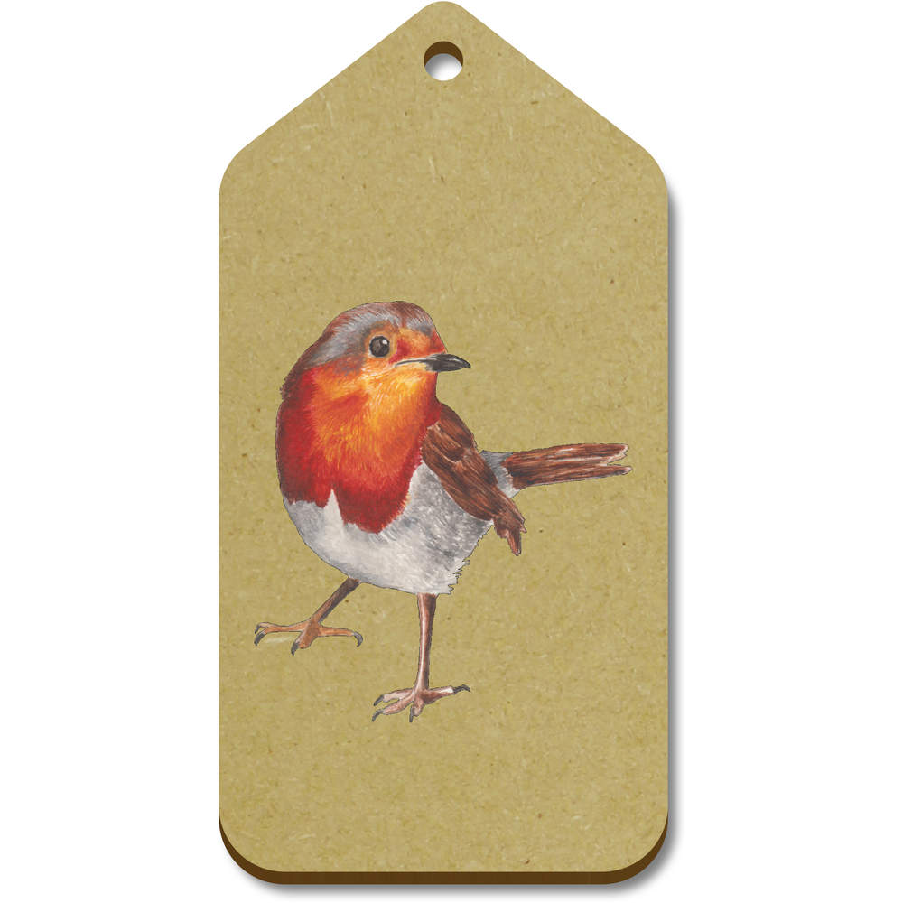 10 x Large 'Robin' Wooden Gift Tags (TG00093618)