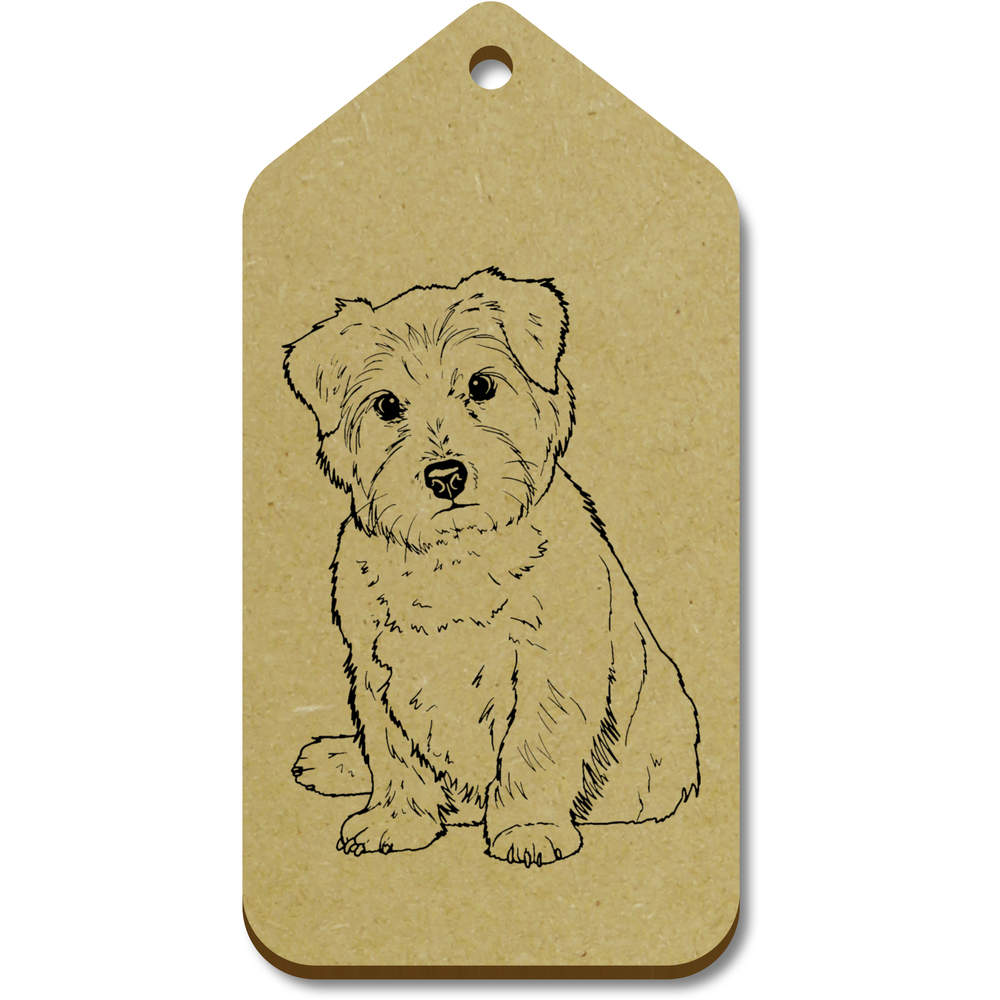 10 x Large 'Norfolk Terrier' Wooden Gift Tags (TG00098196)