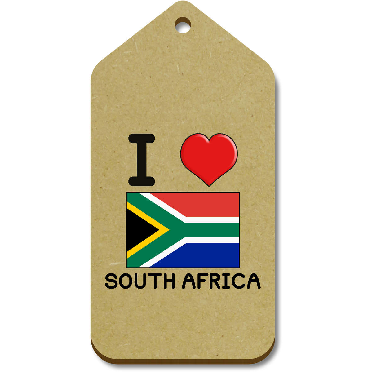 10 x Large 'I Love South Africa' Wooden Gift Tags (TG00108515)