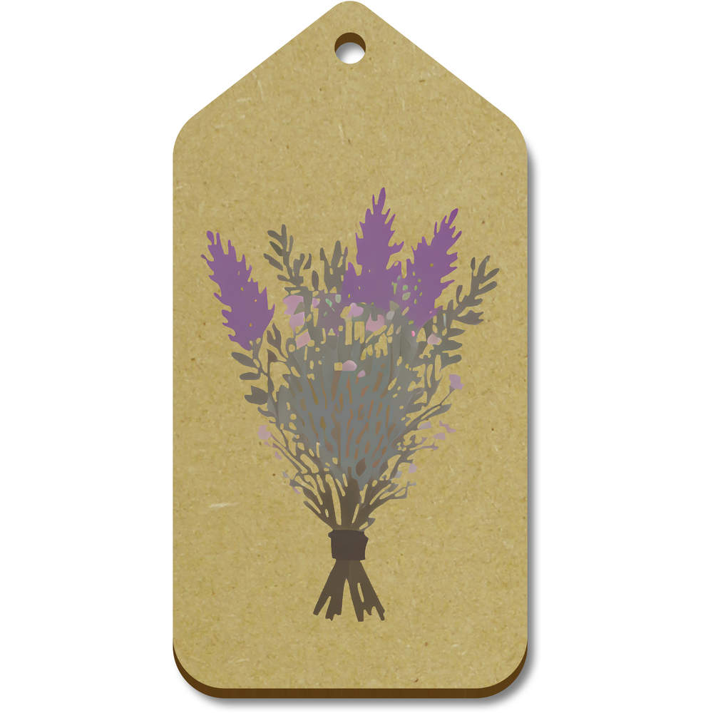 10 x Large 'Scottish Heather Bouquet' Wooden Gift Tags (TG00124219)