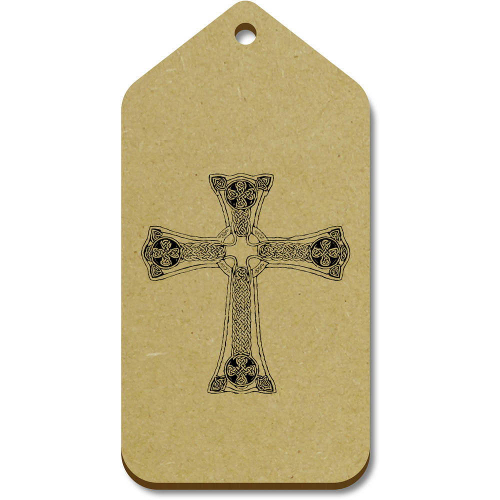 10 x Large 'Celtic Cross' Wooden Gift Tags (TG00129872)