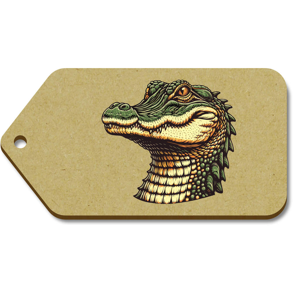10 x Large 'Alligator Portrait' Wooden Gift Tags (TG00132896)