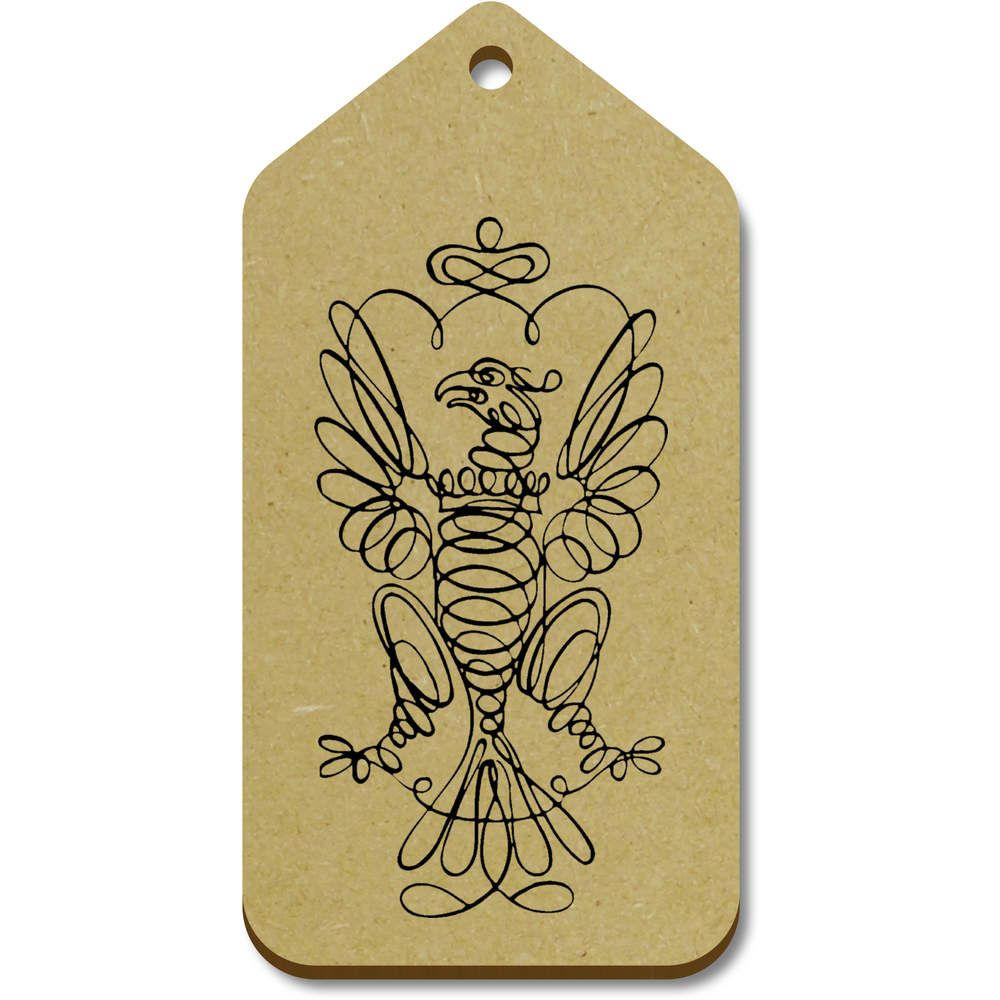 10 x Large 'Calligraphy Eagle' Wooden Gift Tags (TG00132946)