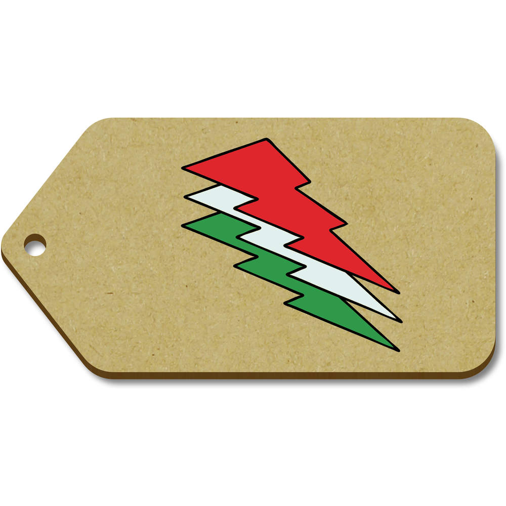 10 x Large 'Italian Flag Sign' Wooden Gift Tags (TG00132968)