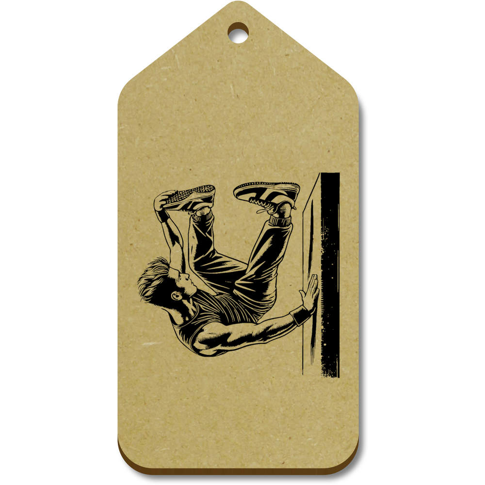 10 x Large 'Parkour Athlete' Wooden Gift Tags (TG00138905)