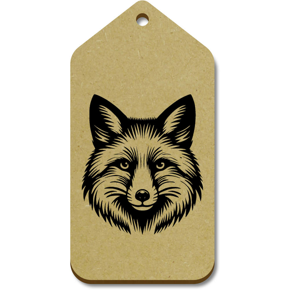 10 x Large 'Crafty Fox' Wooden Gift Tags (TG00140784)
