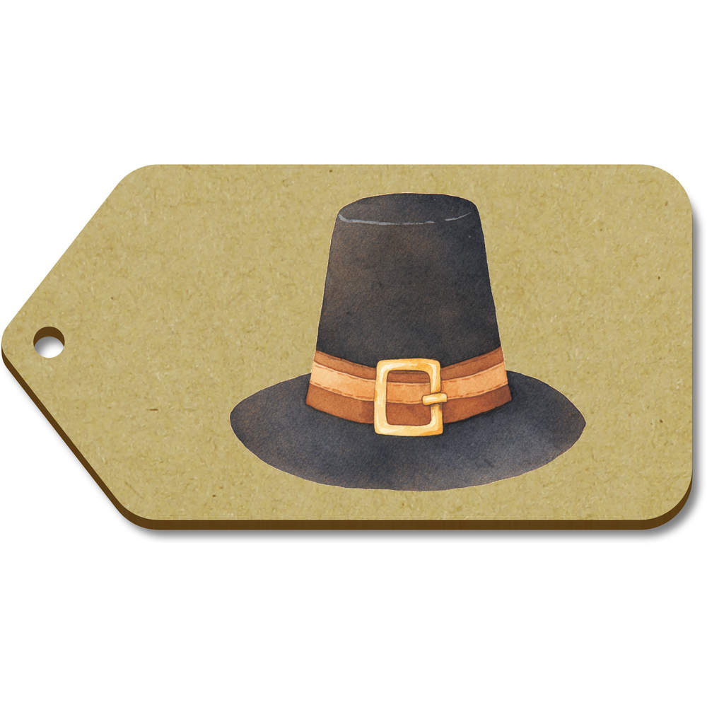 10 x Large 'Thanksgiving Hat' Wooden Gift Tags (TG00142391)