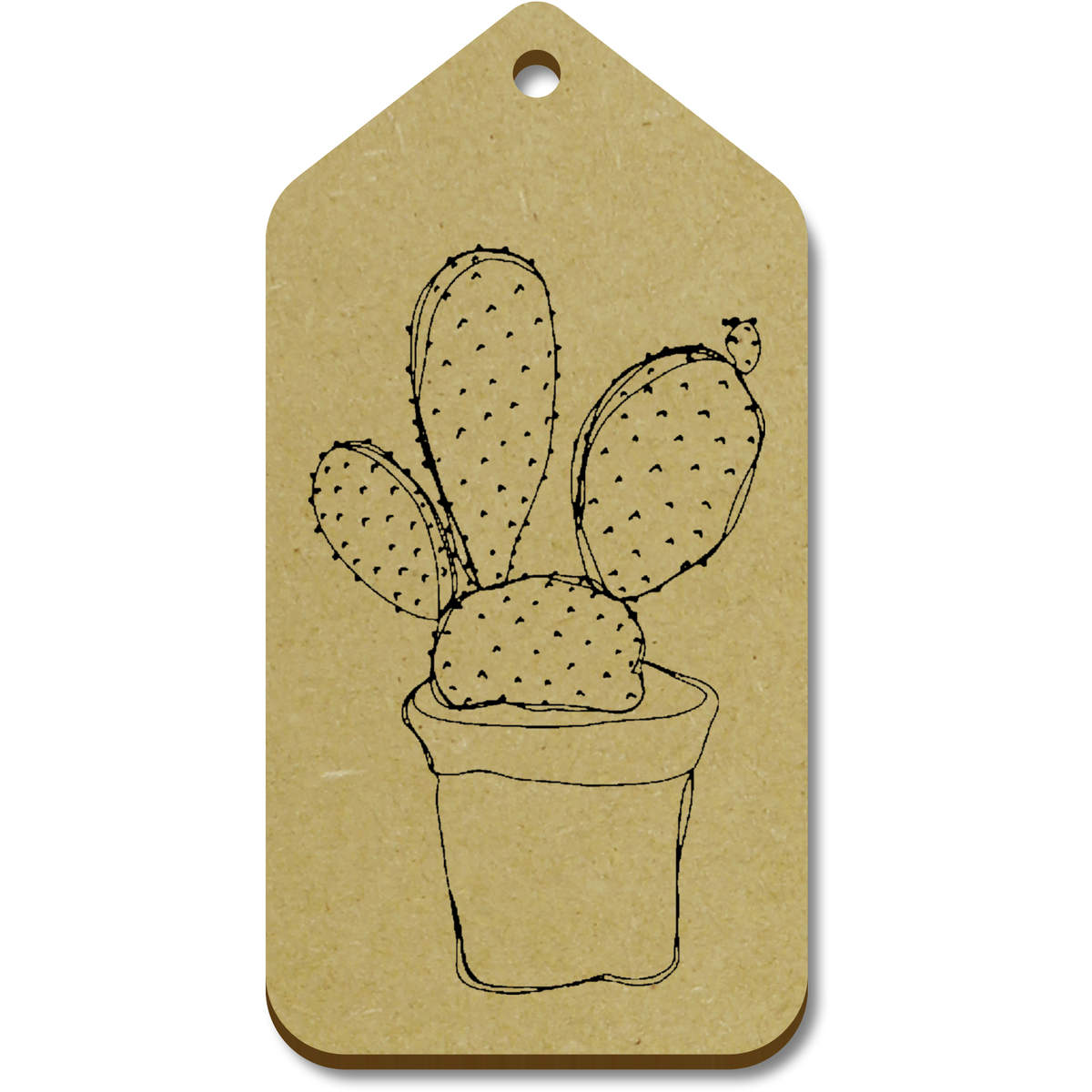 10 x Large 'Cactus' Wooden Gift Tags (TG00146721)
