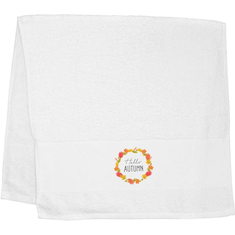 'Hello Autumn Leaf Wreath' Hand / Guest Towel (TL00043374)
