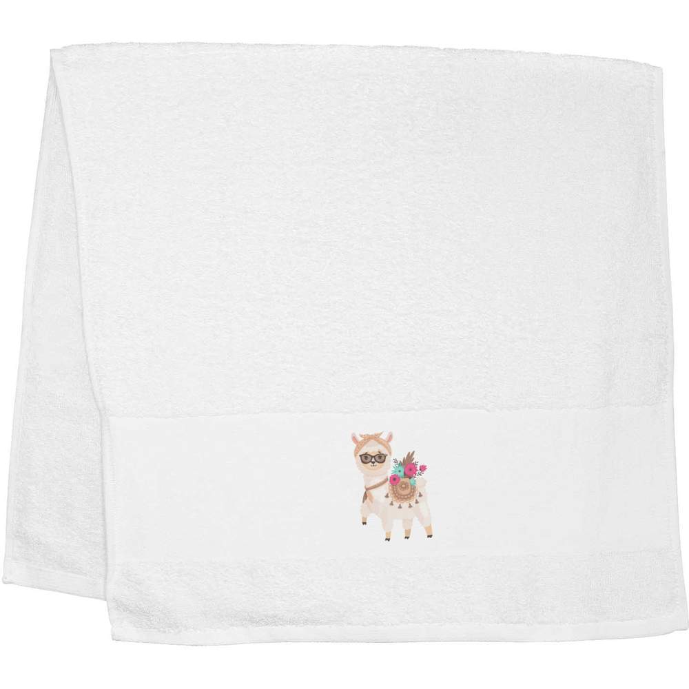 'Alpaca in Glasses' Hand / Guest Towel (TL00052857)