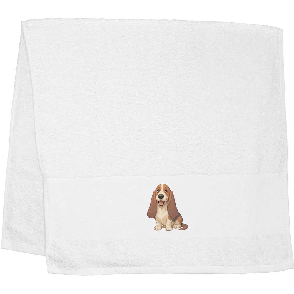 'Happy Basset Hound' Hand / Guest Towel (TL00083969)