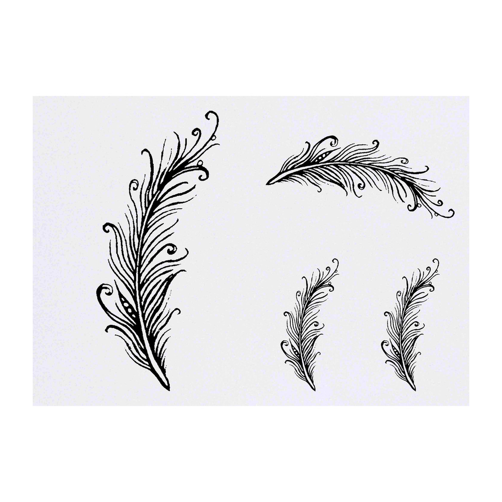 'Soft Feather' Temporary Tattoos - Water Resistant, Skin-Safe, Non-Toxic Transfers (TO003114)