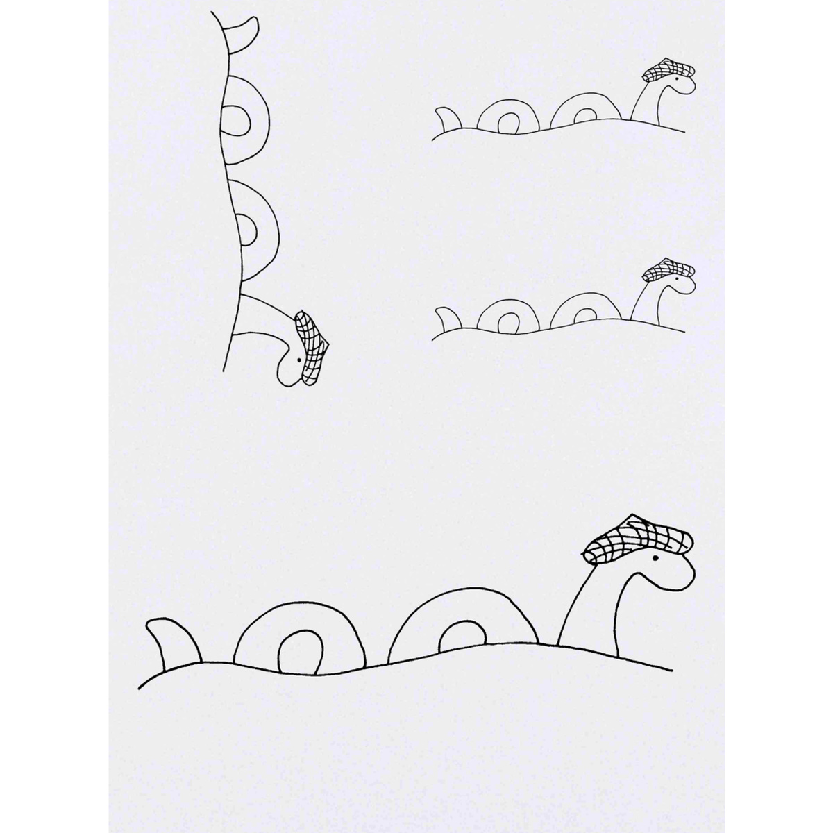 4 x 'Nessie' Temporary Tattoos -  Water Resistant, Skin-Safe, Non-Toxic Transfers, Mixed Sizes (TO00001435)