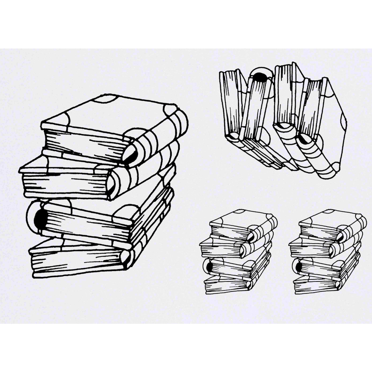 'Books' Temporary Tattoos -  Water Resistant, Skin-Safe, Non-Toxic Transfers (TO003270)