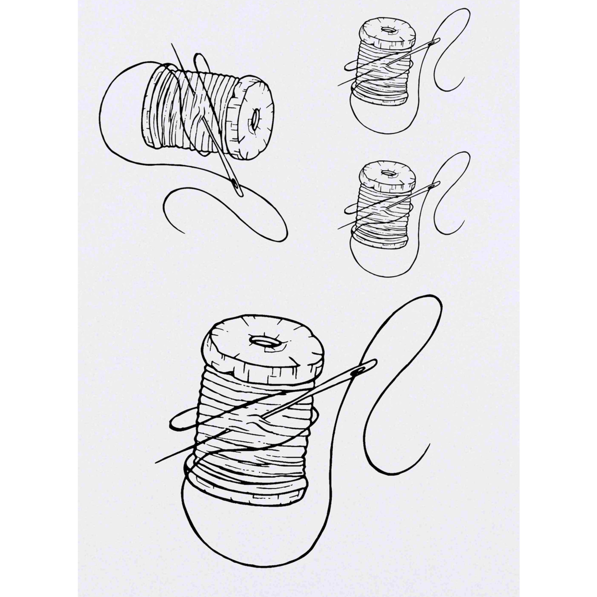 4 x 'Needle & Thread' Temporary Tattoos -  Water Resistant, Skin-Safe, Non-Toxic Transfers, Mixed Sizes (TO00002418)