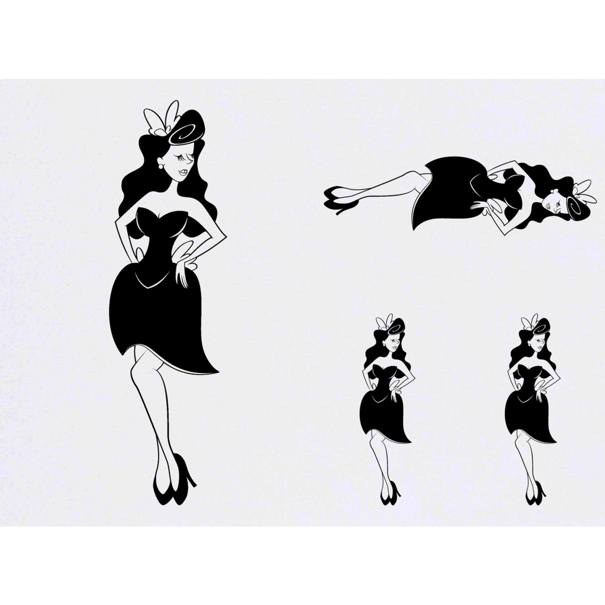 'Pin Up Girl' Temporary Tattoos -  Water Resistant, Skin-Safe, Non-Toxic Transfers (TO005397)