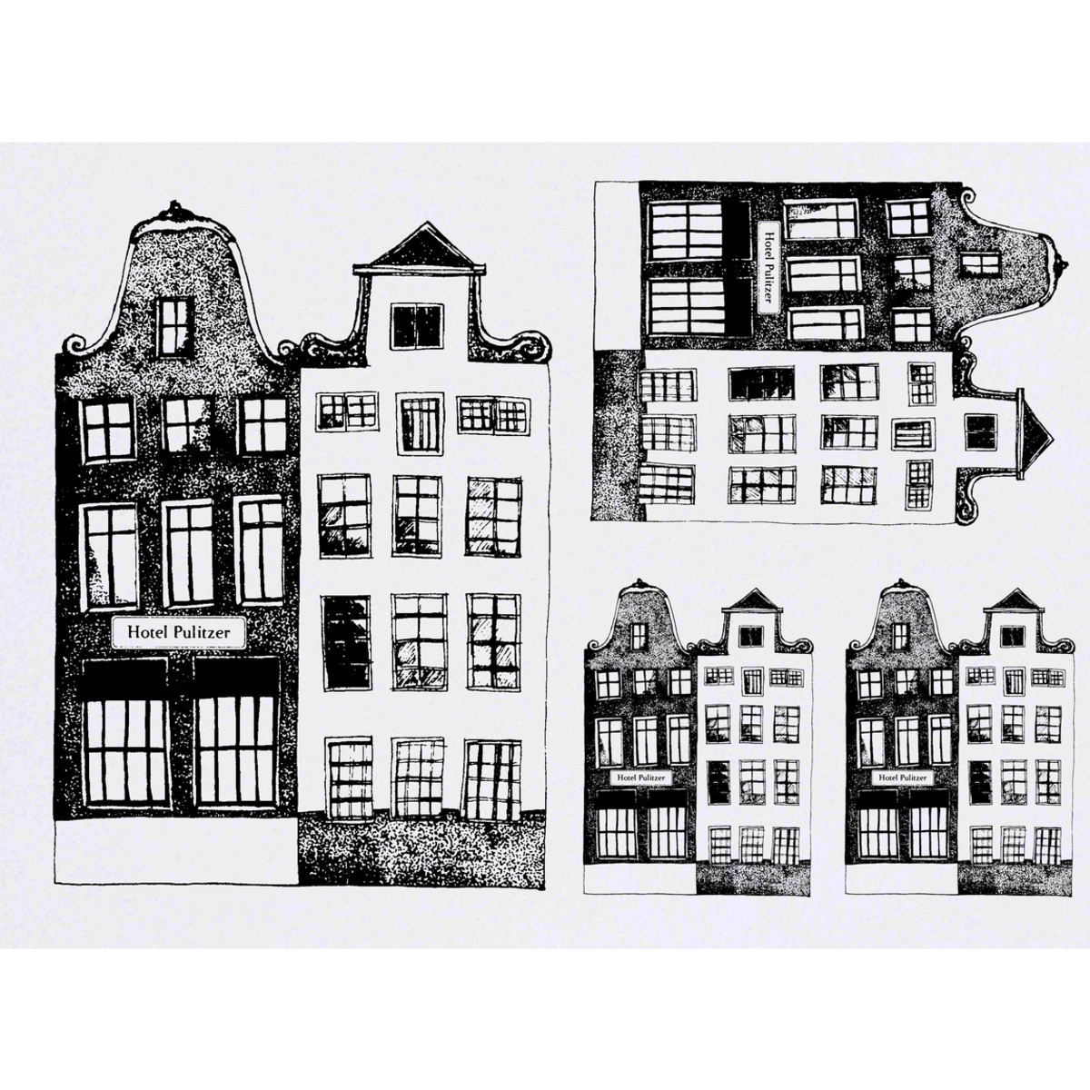 'Amsterdam Buildings' Temporary Tattoos -  Water Resistant, Skin-Safe, Non-Toxic Transfers (TO005560)