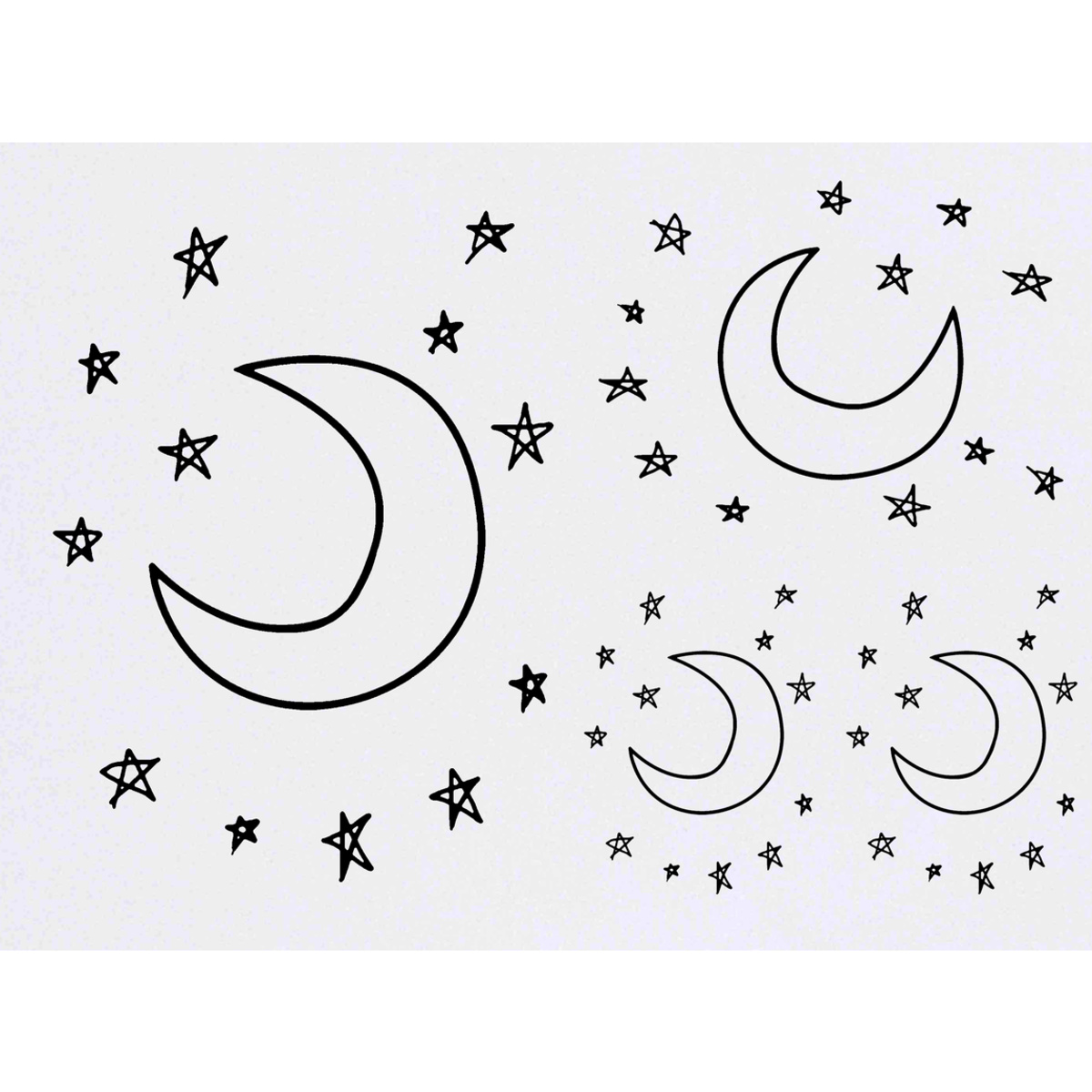 'Moon & Stars' Temporary Tattoos -  Water Resistant, Skin-Safe, Non-Toxic Transfers (TO005893)