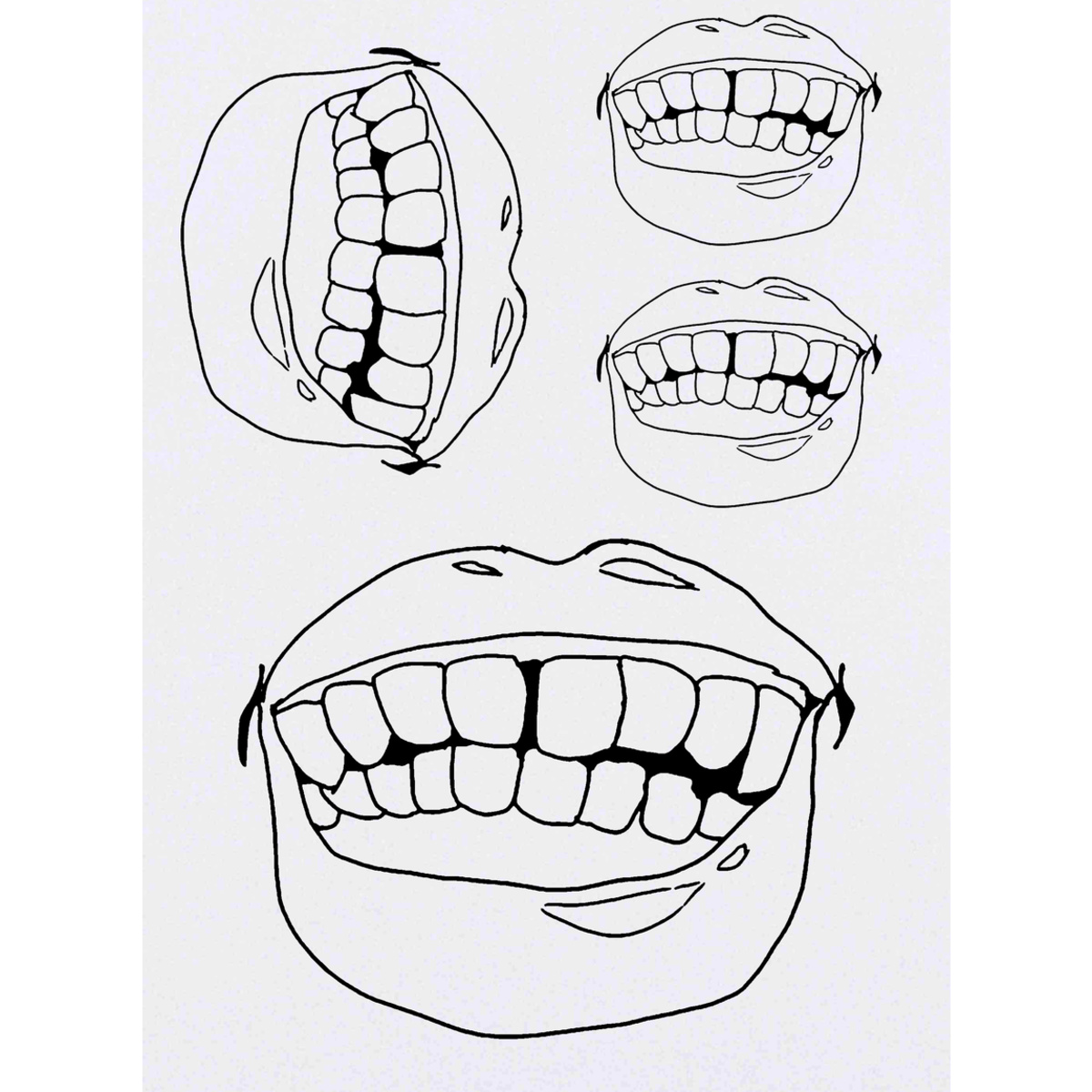'Mouth Showing Teeth' Temporary Tattoos -  Water Resistant, Skin-Safe, Non-Toxic Transfers (TO021777)