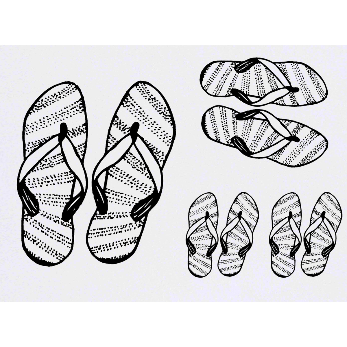 'Flipflops' Temporary Tattoos -  Water Resistant, Skin-Safe, Non-Toxic Transfers (TO006682)