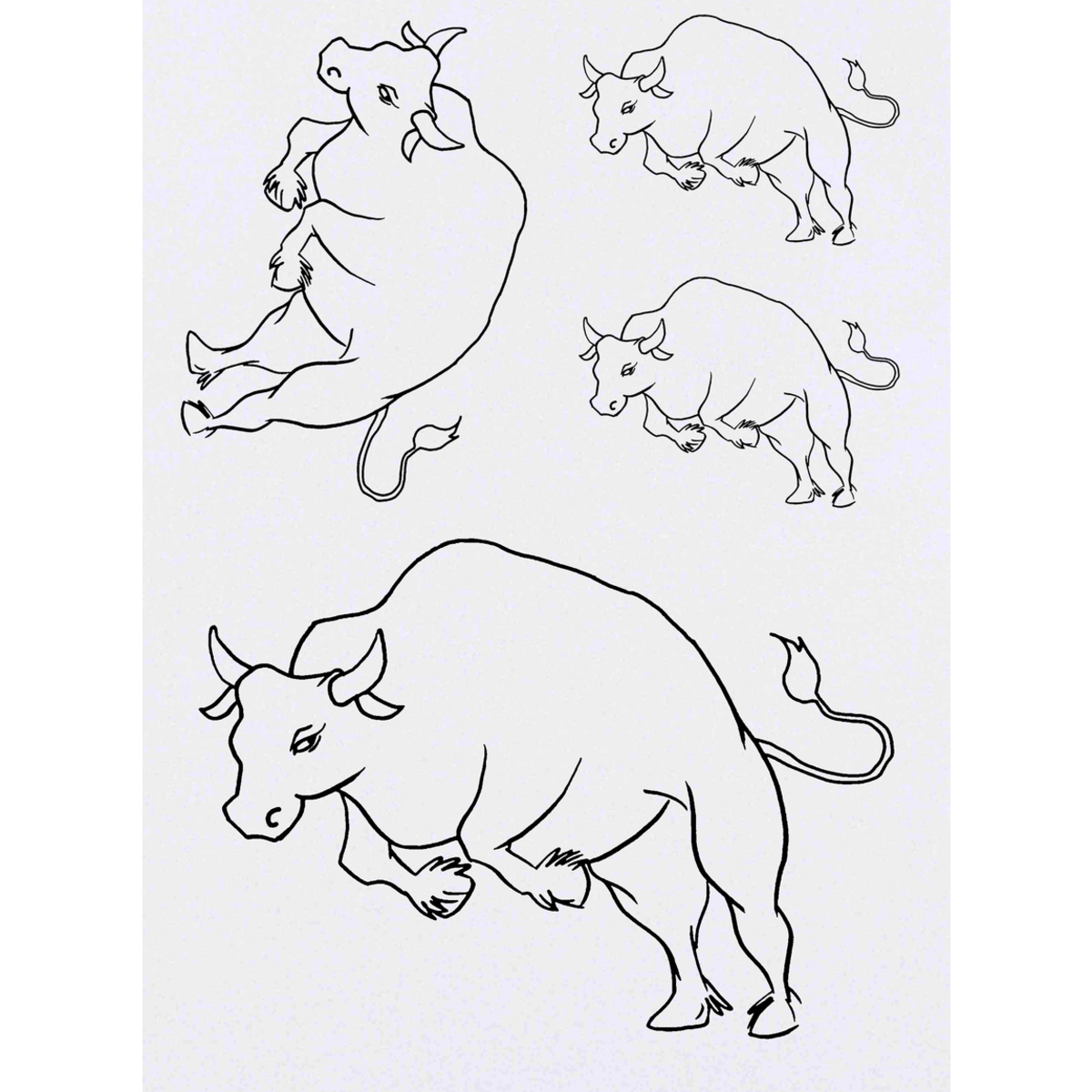'Running Bull' Temporary Tattoos -  Water Resistant, Skin-Safe, Non-Toxic Transfers (TO006734)