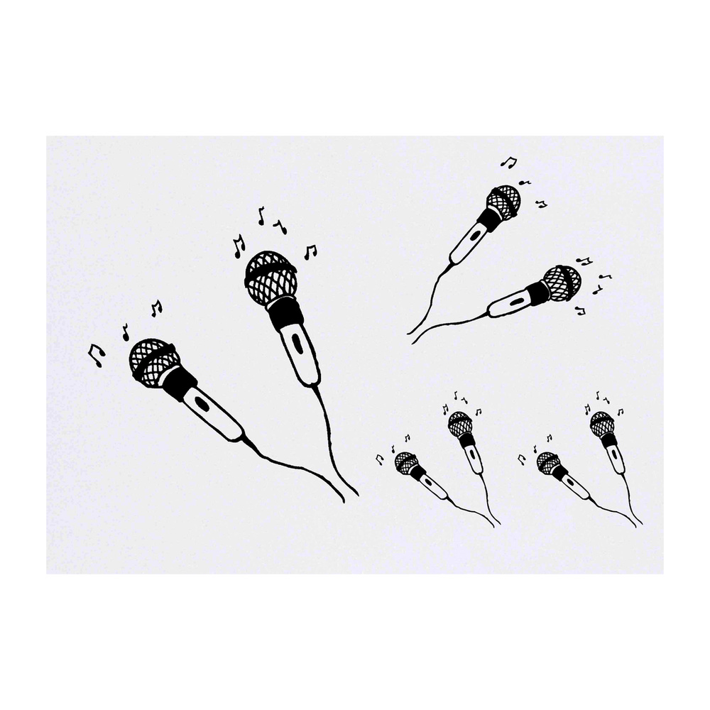 'Microphones' Temporary Tattoos - Water Resistant, Skin-Safe, Non-Toxic Transfers (TO007068)