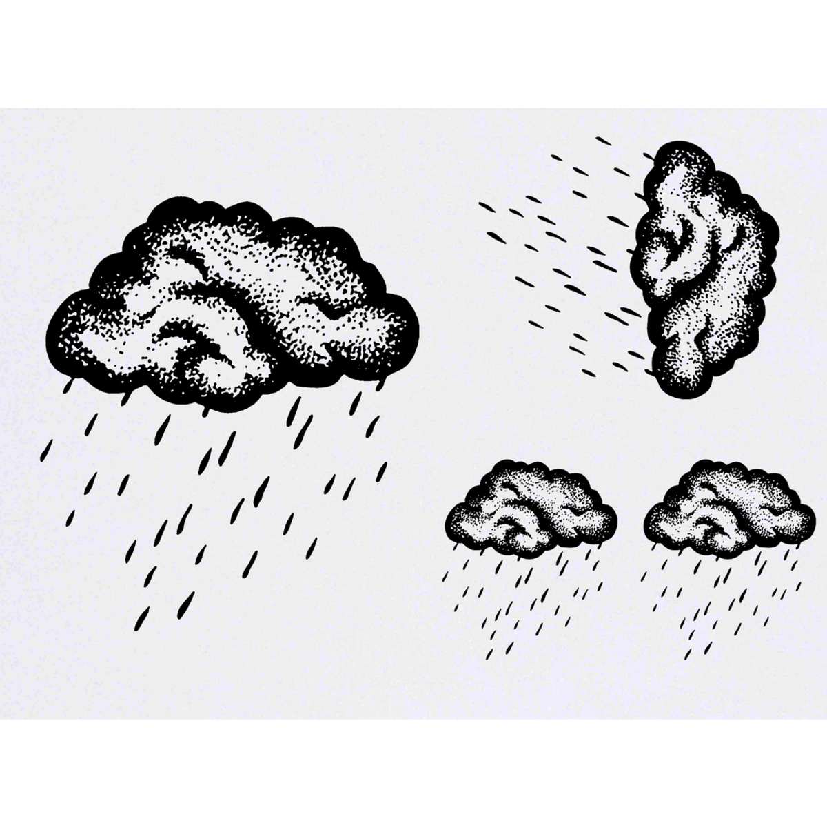 'Rain Cloud' Temporary Tattoos -  Water Resistant, Skin-Safe, Non-Toxic Transfers (TO007361)