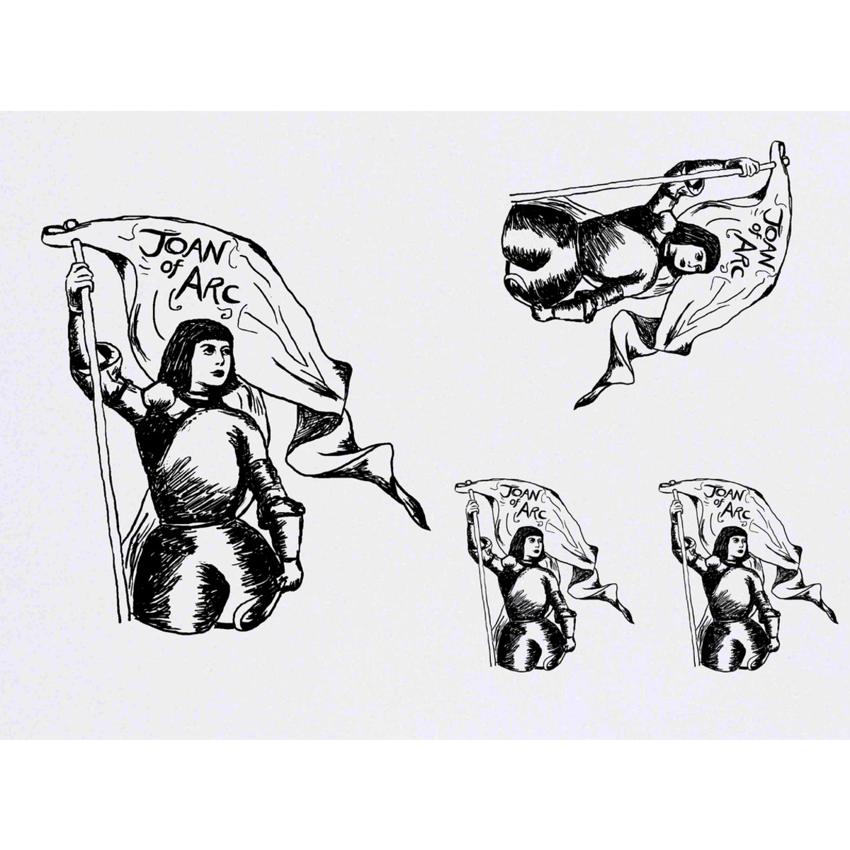 'Joan Of Arc' Temporary Tattoos -  Water Resistant, Skin-Safe, Non-Toxic Transfers (TO010070)