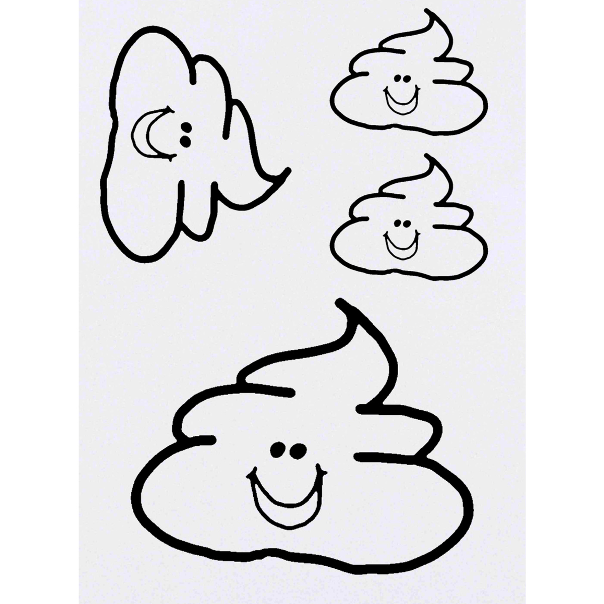 'Happy Poo' Temporary Tattoos -  Water Resistant, Skin-Safe, Non-Toxic Transfers (TO022000)