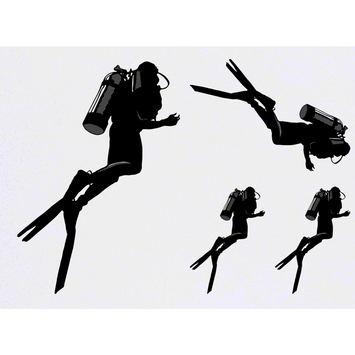 'Scuba Diver' Temporary Tattoos -  Water Resistant, Skin-Safe, Non-Toxic Transfers (TO023296)