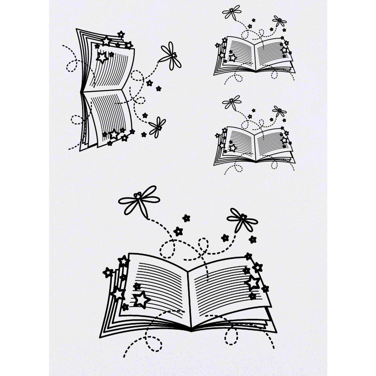 4 x 'Magical Book' Temporary Tattoos - Mixed-Size - Water Resistant Skin Safe Transfers for Parties, Costumes and Gifts (TO00007474)