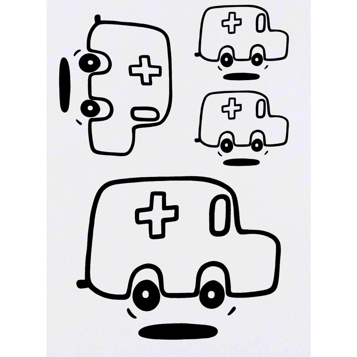 'Ambulance' Temporary Tattoos -  Water Resistant, Skin-Safe, Non-Toxic Transfers (TO023484)