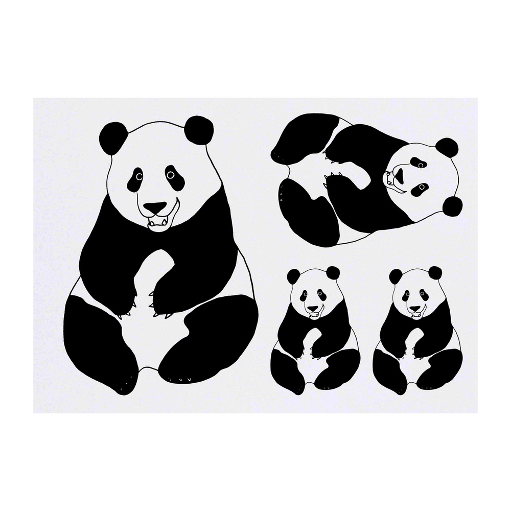 'Happy Panda' Temporary Tattoos - Water Resistant, Skin-Safe, Non-Toxic Transfers (TO023383)
