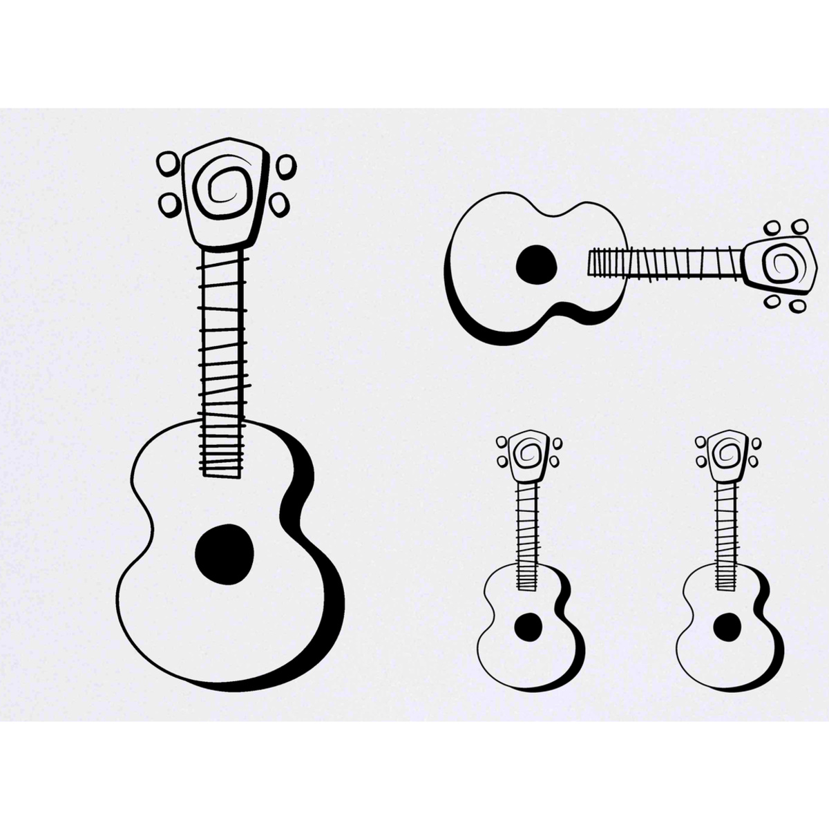 'Ukulele' Temporary Tattoo Transfers - Water Resistant Skin Safe Designs for Parties, Costumes and Gifts (TO016401)