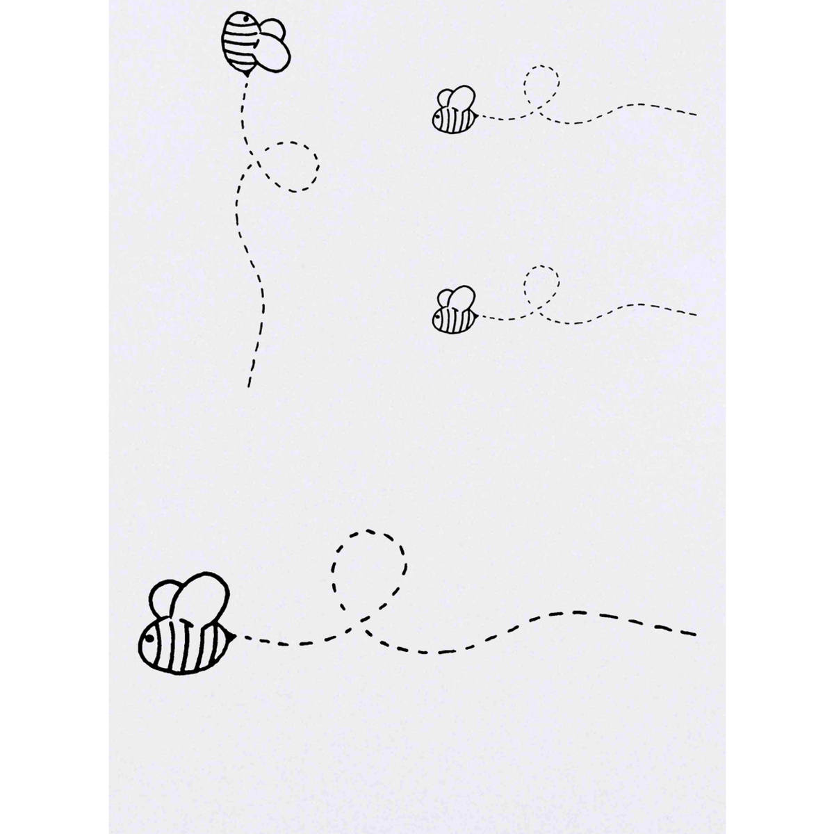 'Bumble Bee' Temporary Tattoos - Cute Flying Insect Dotted Path - Water Resistant, Skin-Safe, Non-Toxic Transfers (TO017452)