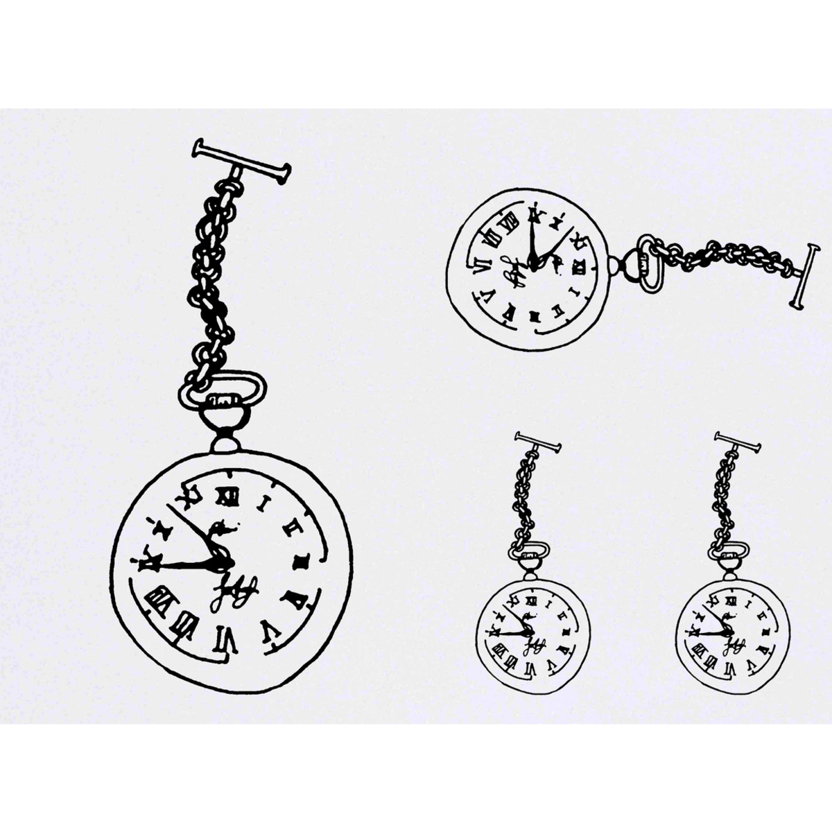 'Pocket Watch' Temporary Tattoos -  Water Resistant, Skin-Safe, Non-Toxic Transfers (TO018198)