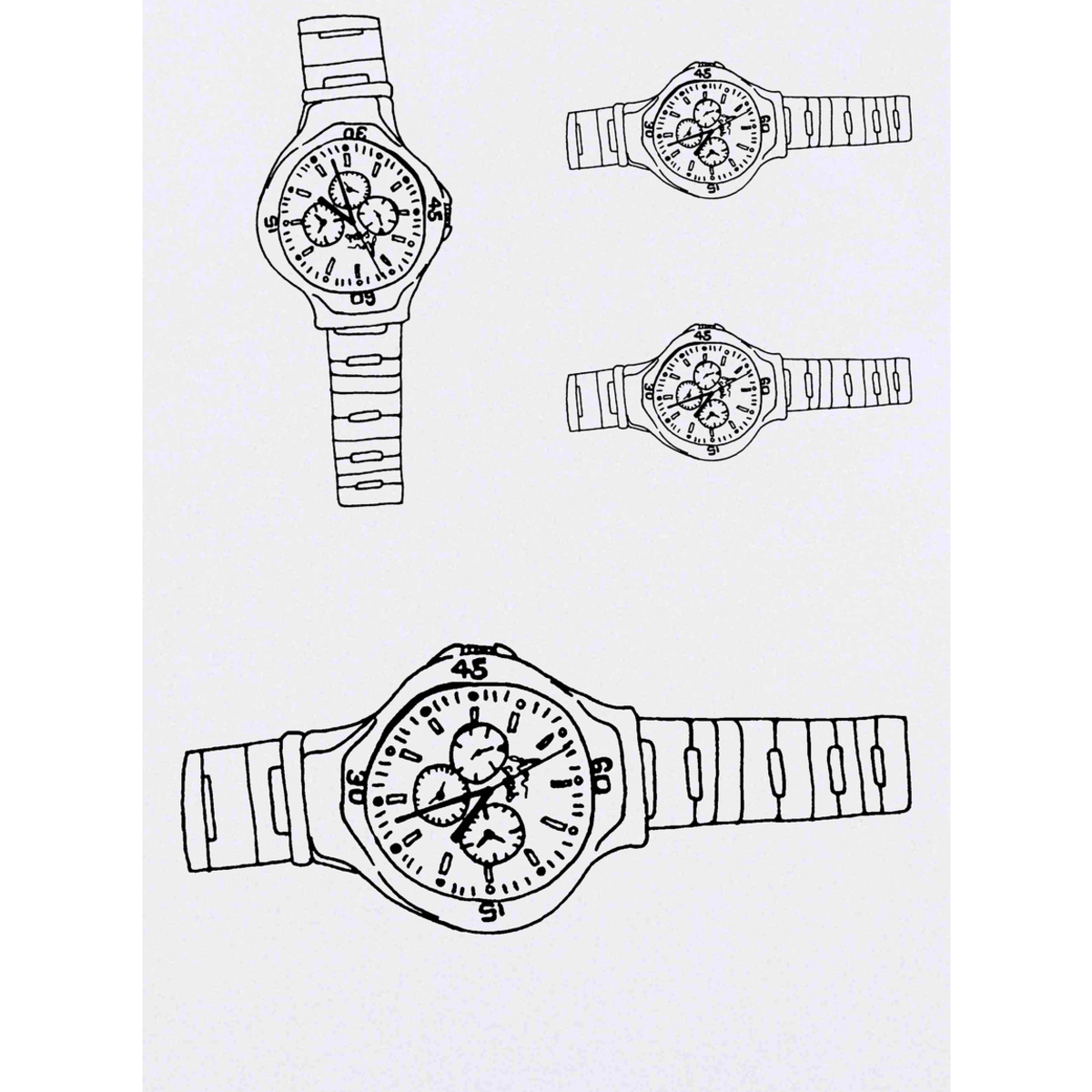 'Mens' Watch' Temporary Tattoos -  Water Resistant, Skin-Safe, Non-Toxic Transfers (TO018200)