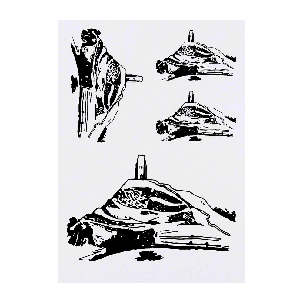 'Glastonbury Tor' Temporary Tattoos - Water Resistant, Skin-Safe, Non-Toxic Transfers (TO018322)
