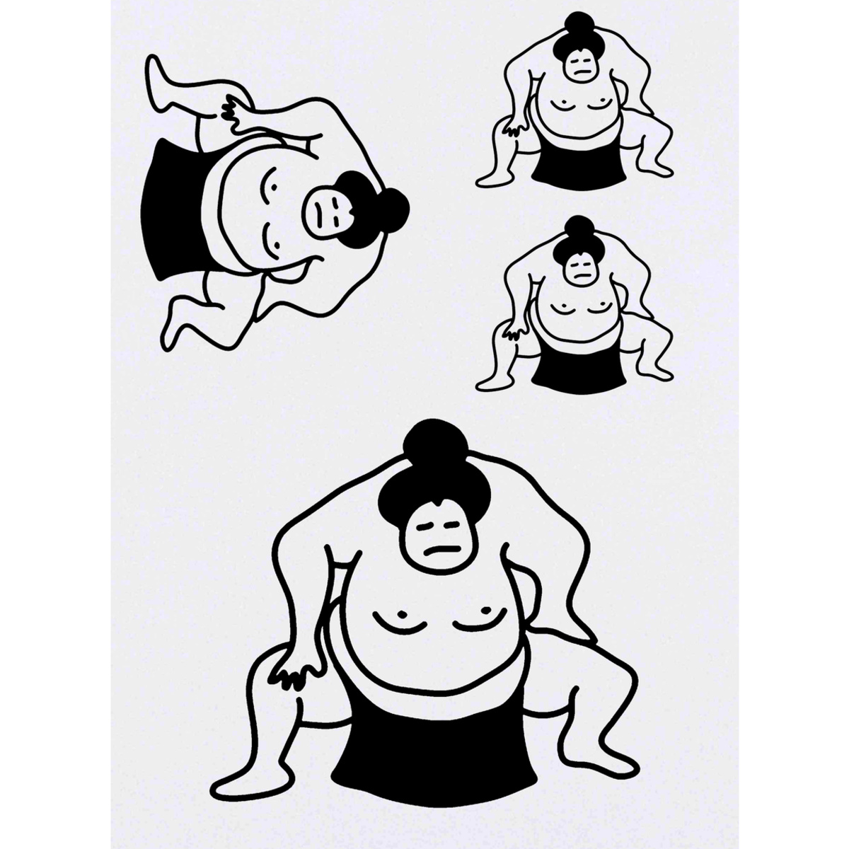 'Sumo Wrestler' Temporary Tattoos -  Water Resistant, Skin-Safe, Non-Toxic Transfers (TO018648)