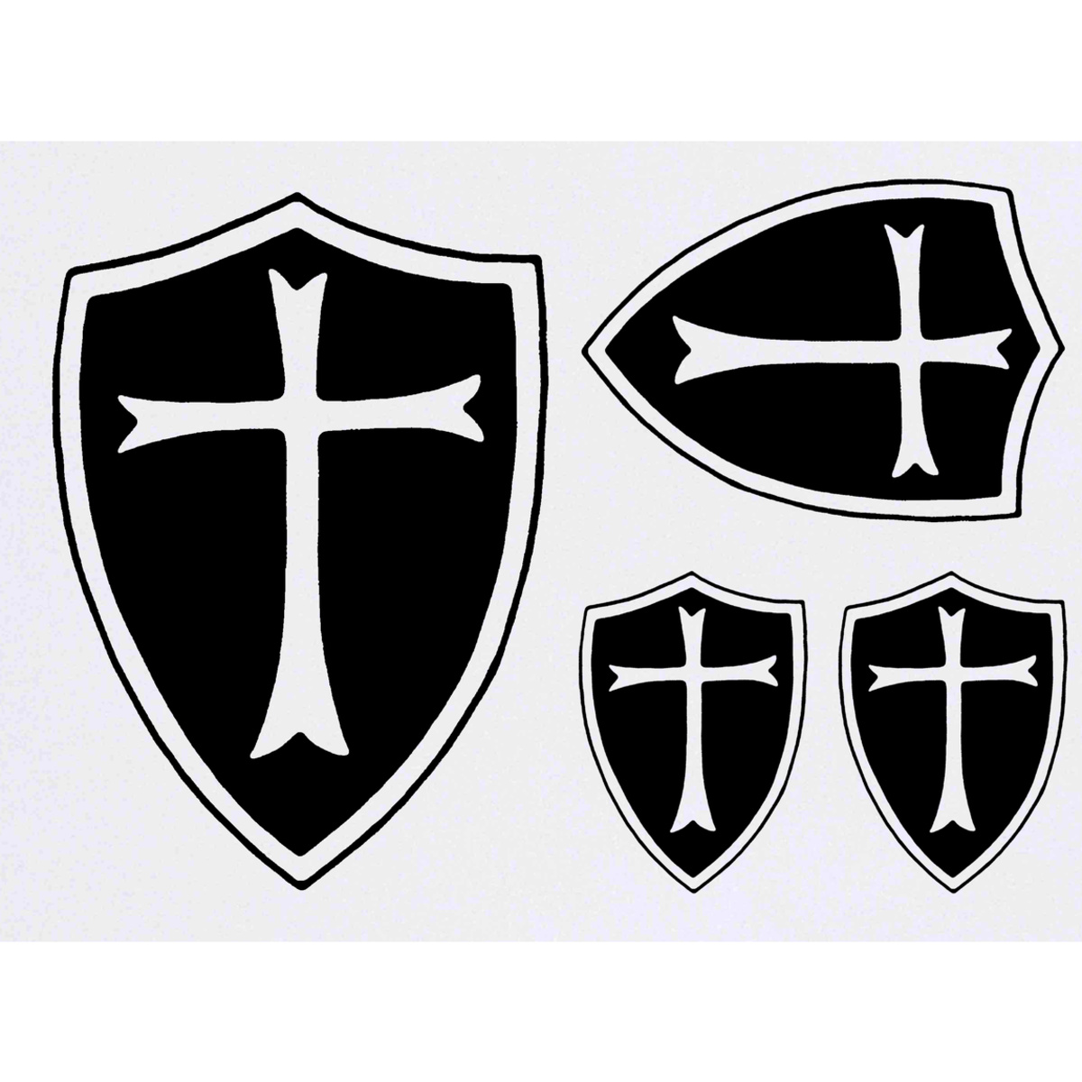 'Crusader Shield' Temporary Tattoos -  Water Resistant, Skin-Safe, Non-Toxic Transfers (TO018767)