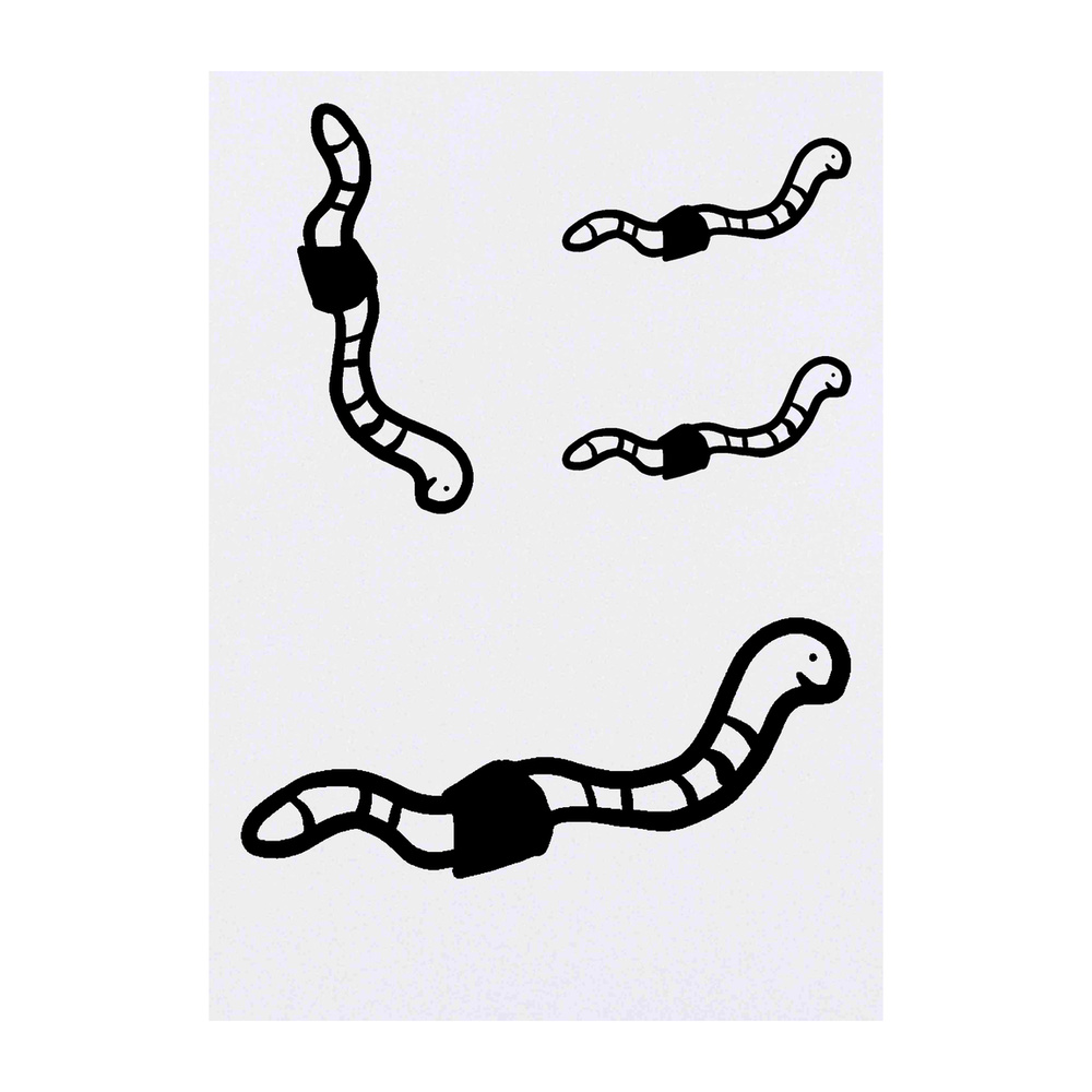 'Earth Worm' Temporary Tattoos - Water Resistant, Skin-Safe, Non-Toxic Transfers (TO018784)