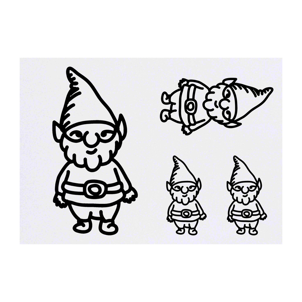 'Garden Gnome' Temporary Tattoos - Water Resistant, Skin-Safe, Non-Toxic Transfers (TO018851)