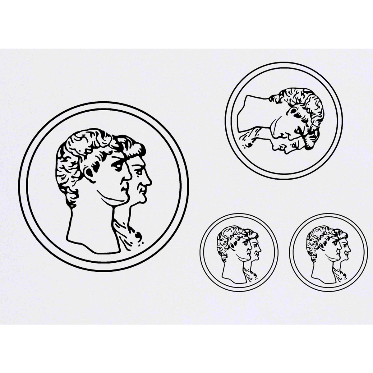 'Roman Coin' Temporary Tattoos -  Water Resistant, Skin-Safe, Non-Toxic Transfers (TO019231)