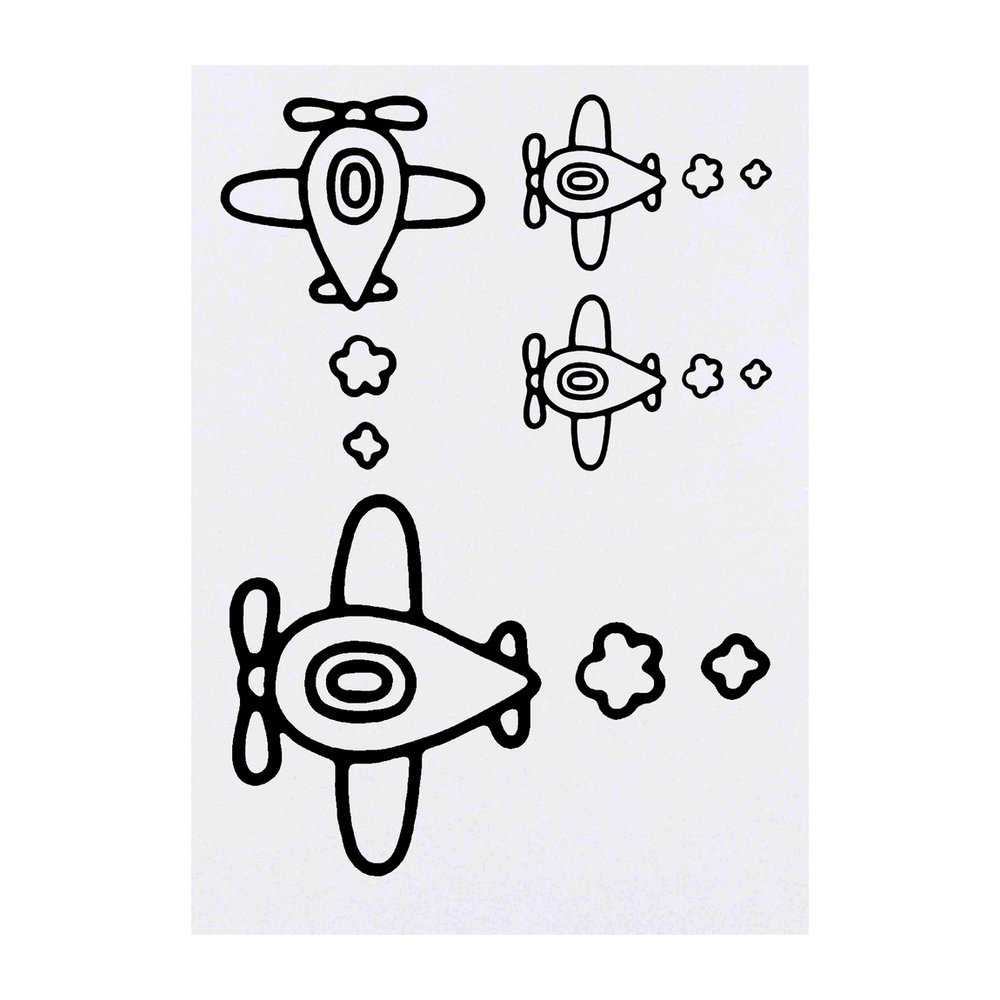 'Cute Aeroplane' Temporary Tattoos - Water Resistant, Skin-Safe, Non-Toxic Transfers (TO019256)