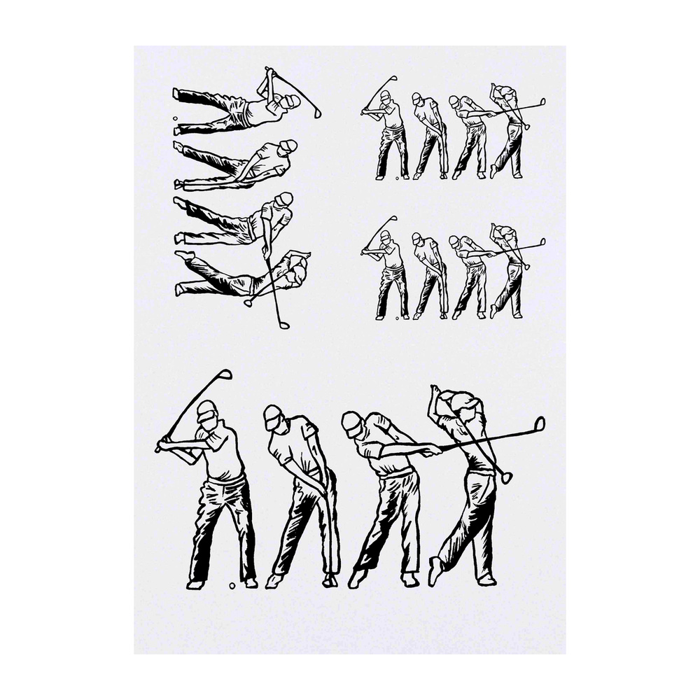 'Golf Sequence' Temporary Tattoos - Water Resistant, Skin-Safe, Non-Toxic Transfers (TO019751)